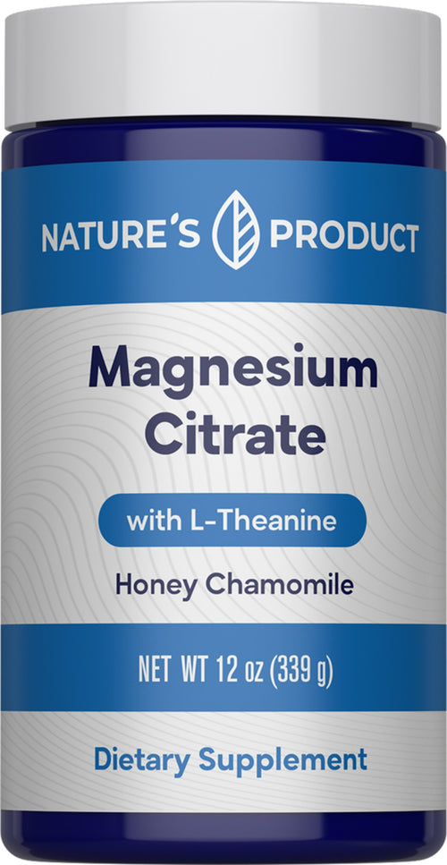 Magnesium Citrate with L-Theanine Powder (Honey Chamomile), 12 oz (339 g) Powder
