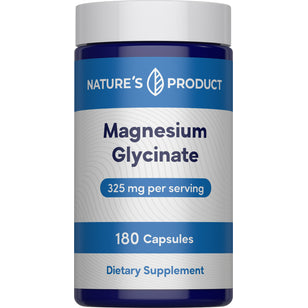 Magnesium Glycinate, 325 mg (per serving), 180 Vegan Capsules