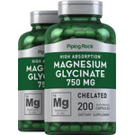 Magnesium Glycinate, 750 mg, 200 Quick Release Capsules, 2  Bottles