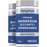 Magnesium Glycinate + Ashwagandha, 150 Vegetarian Capsules, 2  Bottles