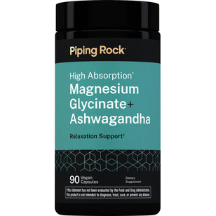 Magnesium Glycinate + Ashwagandha, 90 Vegan Capsules