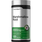 Marshmallow Root supplement with 2000mg per serving, available in a bottle of 120 capsules. Ideal for herbal wellness support.
