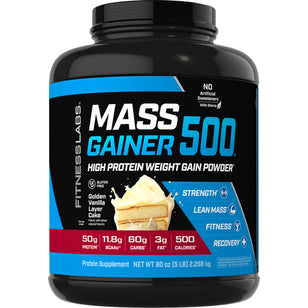 Mass Gainer 500 (Golden Vanilla Layer Cake), 5 lb (2.268 kg) Bottle