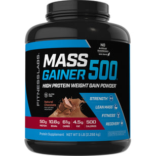 Mass Gainer 500 (Gooey Chocolate Brownie), 5 lb (2.268 kg) Bottle