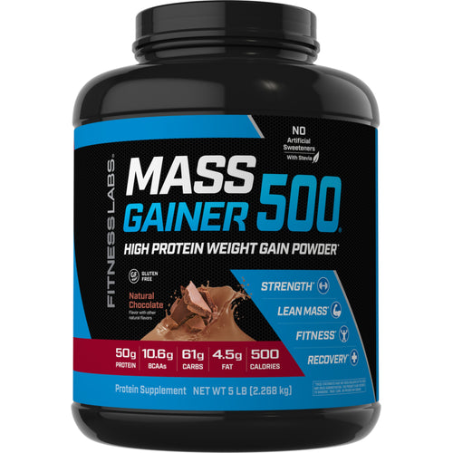 Mass Gainer 500 (Gooey Chocolate Brownie), 5 lb (2.268 kg) Bottle