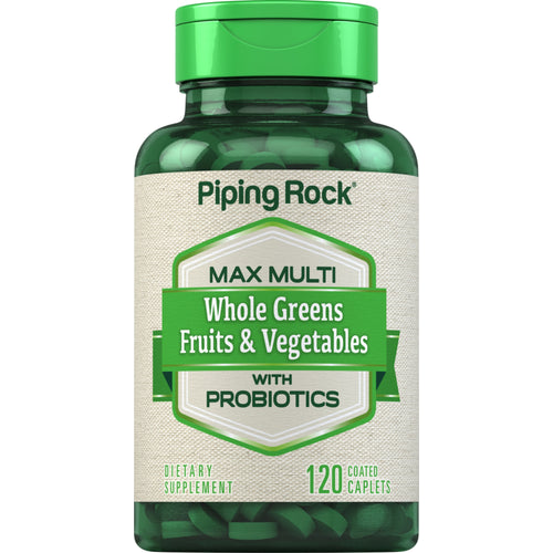 Max Multi Whole Greens/Fruits & Vegetables with Probiotics, 120 Coated Caplets