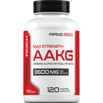 MAX STRENGTH AAKG Arginine Alpha-Ketoglutarate 3600 MG per serving, 120 coated caplets, dietary supplement.