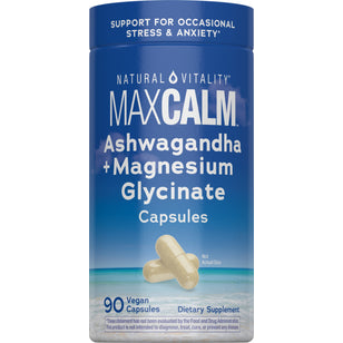 MAXCALM Ashwagandha + Magnesium Glycinate, 90 Vegan Capsules