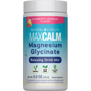 MAXCALM Magnesium Glycinate Raspberry-Lemonade, 4 oz (113 g) Powder