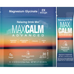 Max Calm Advanced Magnesium Glycinate with Ashwagandha, 0g Sugar, Raspberry-Lemonade flavor, 30 stick packs.