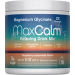 Magnesium Glycinate MaxCalm Relaxing Drink Mix, double strength, Raspberry-Lemonade flavor, 8 oz.