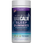 MAXCALM Sleep with Melatonin Gummies Blueberry-Pomegranate Flavor, 120 Tasty Gummies