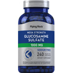 Mega Strength Glucosamine Sulfate 1000mg, sodium-free, 240 quick-release capsules, dietary supplement.