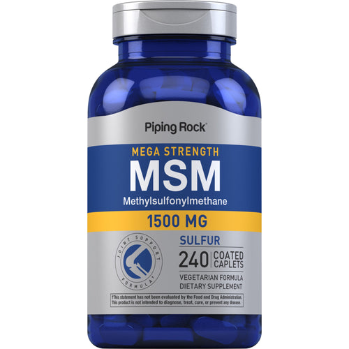 Mega MSM + Sulfur, 1500 mg, 240 Coated Caplets