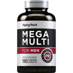 Mega Multi for Men, a dietary supplement of 180 coated caplets, provides daily multivitamins and multiminerals.