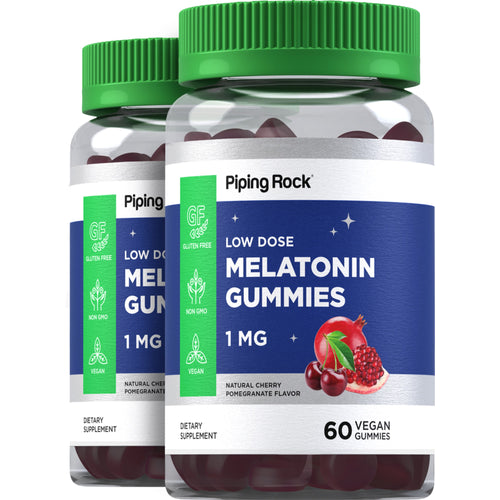Melatonin (Cherry Pomegranate), 1 mg, 60 Vegan Gummies, 2  Bottles