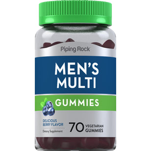 Men's Multi Gummies with 70 vegetarian pieces in delicious berry flavor, a dietary supplement.