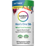 Rainbow Light Men's One 50+ Multivitamin, 120 Vegetarian Caplets. 120-Day Supply. Certified R.A.W., C.L.E.A.N.