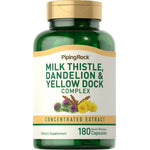Milk Thistle, Dandelion, and Yellow Dock Complex with 180 quick-release capsules.