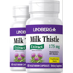 Lindberg Milk Thistle Extract 175 mg with 80% Silymarin, 60 Vegetarian Capsules, Dietary Supplement.