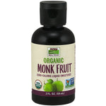 NOW Real Food Organic Monk Fruit Liquid Sweetener, zero-calorie, USDA Organic, Non-GMO verified, 2 FL. OZ. (59 mL) bottle.