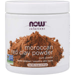 NOW Solutions Moroccan Red Clay Powder, pure facial cleanser for sensitive skin, Net Wt. 6 oz. (170 g).
