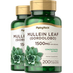 Mullein Leaf (Gordolobo), 1500 mg (per serving), 200 Quick Release Capsules, 2  Bottles