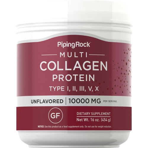 Multi Collagen Protein Powder, 10,000 mg (per serving), 16 oz (454 g) Bottle