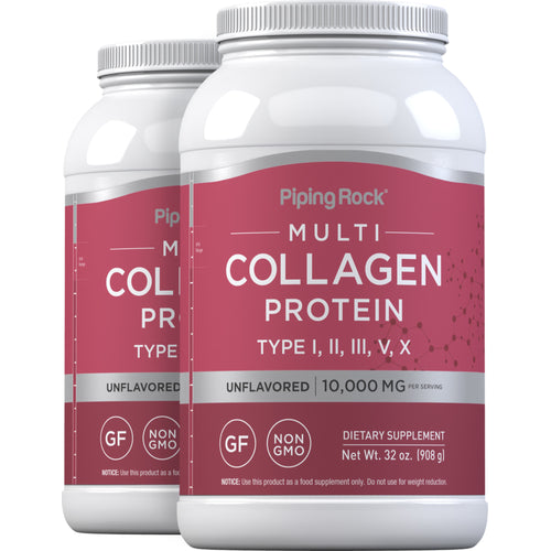 Multi Collagen Protein Powder, 10,000 mg (per serving), 32 oz (908 g) Bottle, 2  Bottles