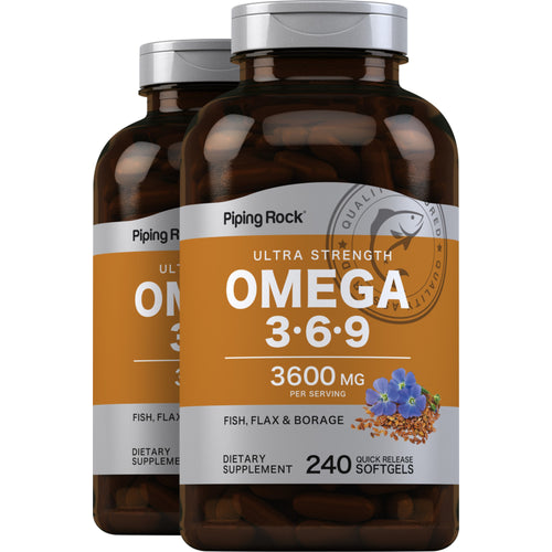 Multi Omega 3-6-9 Fish, Flax & Borage, 240 Quick Release Softgels, 2  Bottles