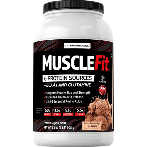MuscleFit Protein Powder (Chocolate Fudge Ice Cream), 2 lb (908 g) Bottle