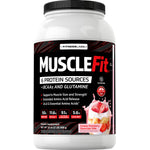 FITNESSLABS.® MUSCLEFit Protein Supplement, Creamy Strawberry Shortcake Trifle flavor, 32 oz (2 LB) 908 g.