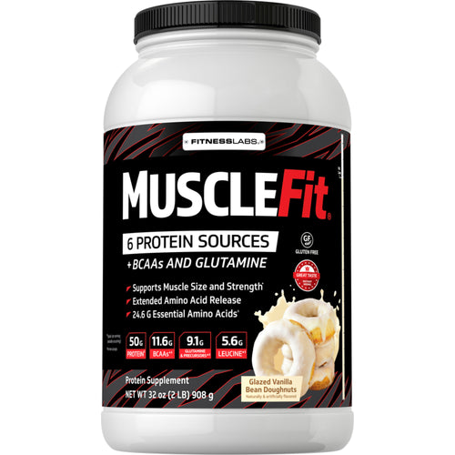 MuscleFit Protein Powder (Glazed Vanilla Bean Doughnuts), 2 lb (908 g) Bottle