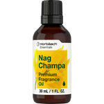 Horbäach Nag Champa Premium Fragrance Oil in a 30 mL (1 FL. OZ.) bottle. Ideal for aromatherapy and personal use.