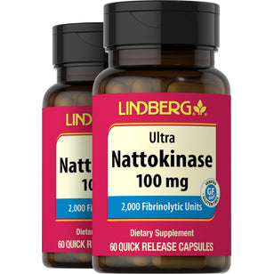 Nattokinase (2,000 FU), 100 mg, 60 Quick Release Capsules, 2  Bottles