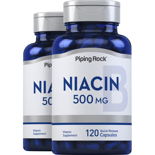 Niacin, 500 mg, 120 Quick Release Capsules, 2  Bottles