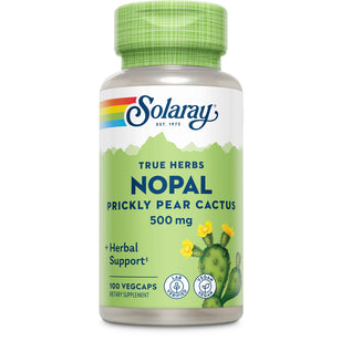 Solaray True Herbs Nopal Prickly Pear Cactus 500 mg, 100 VEGCAPS. Lab Verified and Vegan.