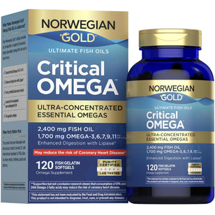 Norwegian Gold Critical Omega, 120 Fish Gelatin Softgels