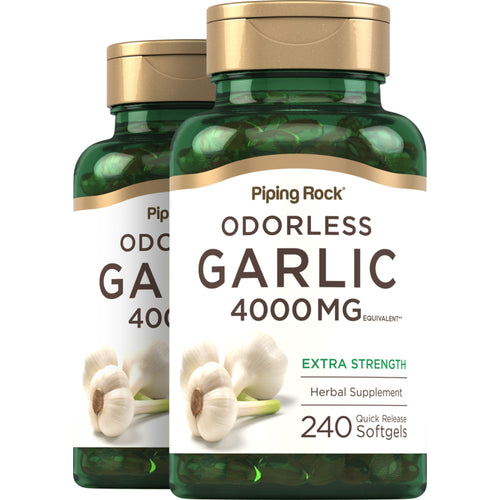 Odorless Garlic, 4000 mg, 240 Quick Release Softgels, 2  Bottles