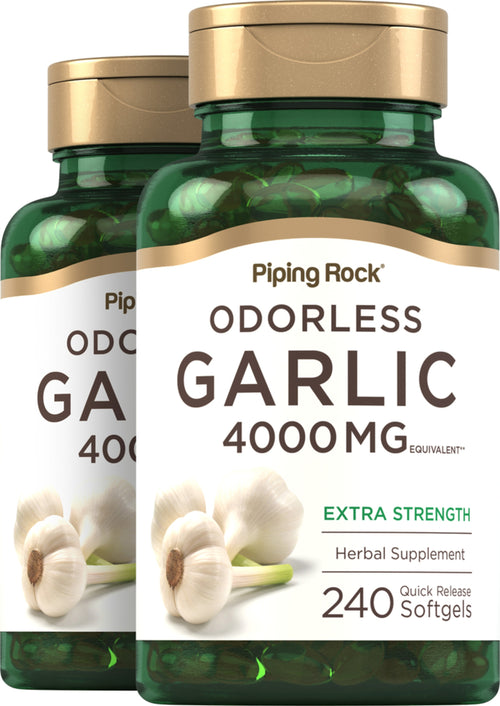 Odorless Garlic, 4000 mg, 240 Quick Release Softgels, 2  Bottles