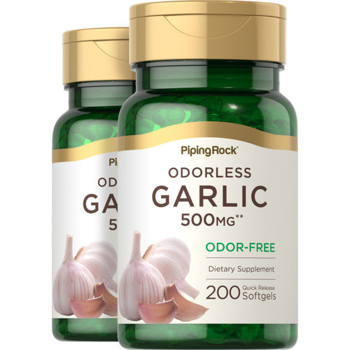 Odorless Garlic, 500 mg, 200 Quick Release Softgels, 2  Bottles