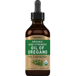 Organic High Strength Oil of Oregano, featuring 70% Carvacrol, is a USDA Organic herbal supplement, 2 fl. oz. (59 mL).