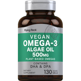 Omega-3 Algae Oil Vegan, 500 mg, 130 Veggie Gels