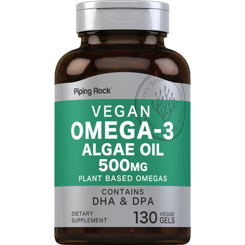 Omega-3 Algae Oil Vegan, 500 mg, 130 Veggie Gels