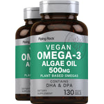 Omega-3 Algae Oil Vegan, 500 mg, 130 Veggie Gels, 2  Bottles