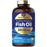 CL Carlyle Burpless Omega-3 Fish Oil, 3600mg per serving, 300 Coated Softgels, Purified to Eliminate Mercury, Lemon Flavor.