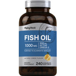 Fish Oil 1000 mg, 300 mg Active Omega-3, Natural Lemon Flavor, 240 Quick Release Softgels. Purified to remove mercury.