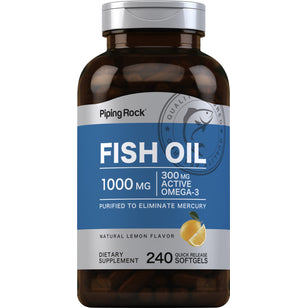 Omega-3 Fish Oil Lemon Flavor, 1000 mg, 240 Quick Release Softgels