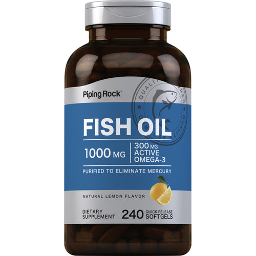 Omega-3 Fish Oil Lemon Flavor, 1000 mg, 240 Quick Release Softgels