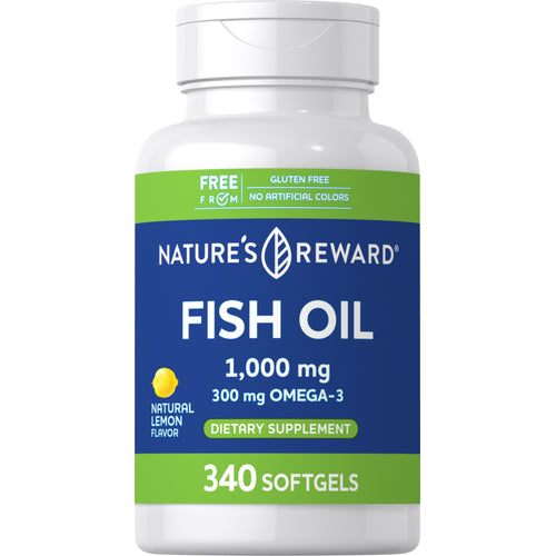 Omega-3 Fish Oil 1000 mg (Natural Lemon Flavor), 340 Softgels